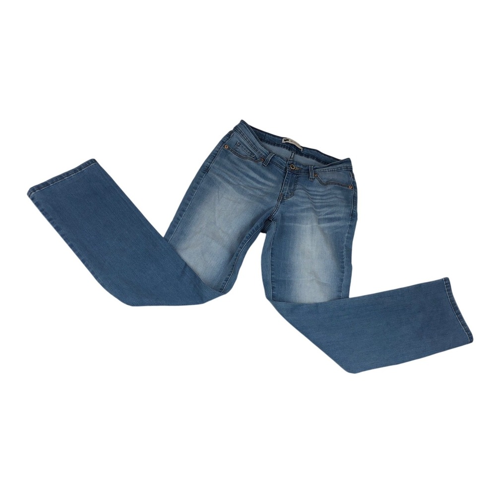 Levis 529 Womens Curvy Straight Jeans Medium Wash Blue W28 L30 Mid Rise Denim